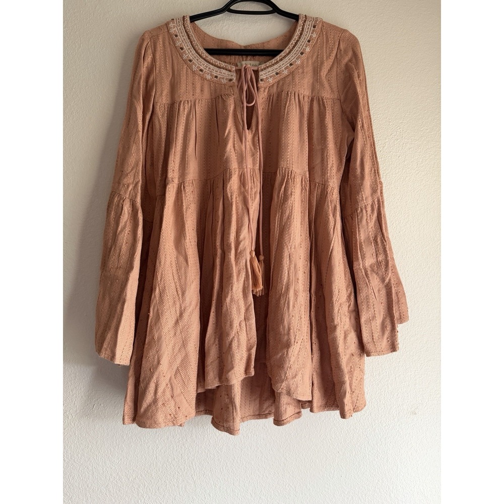 Altar'd State Long Sleeve Babydoll Western Boho Top Sz Large‎